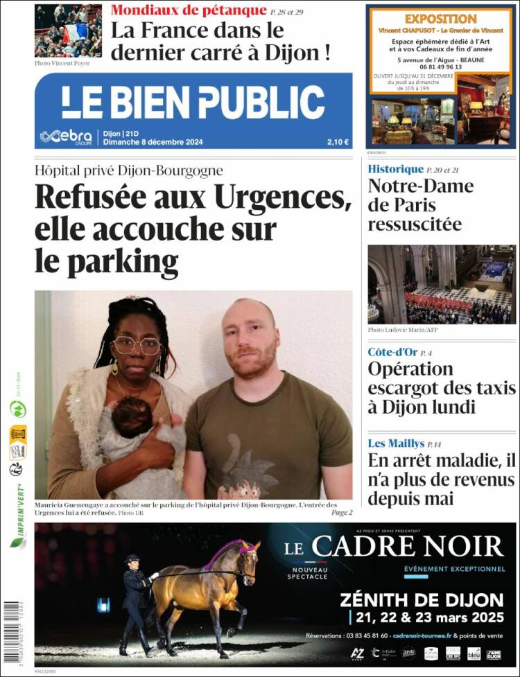 Portada de Le Bien Public (Francia)