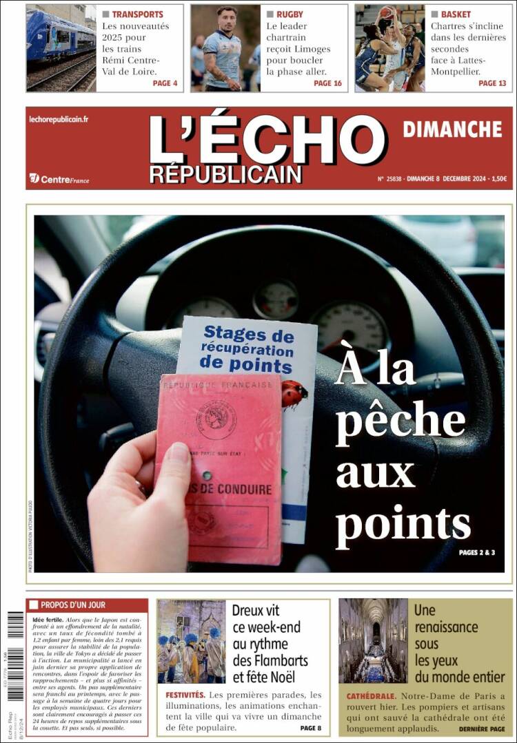 Portada de L'Echo Républicain (Francia)