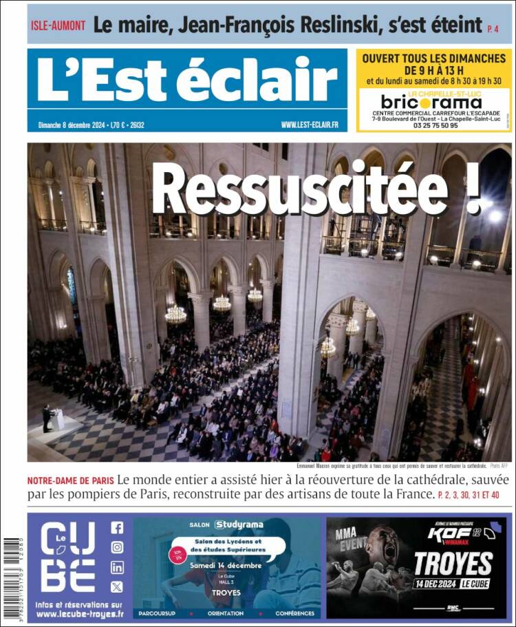 Portada de L'Est Eclair (Francia)