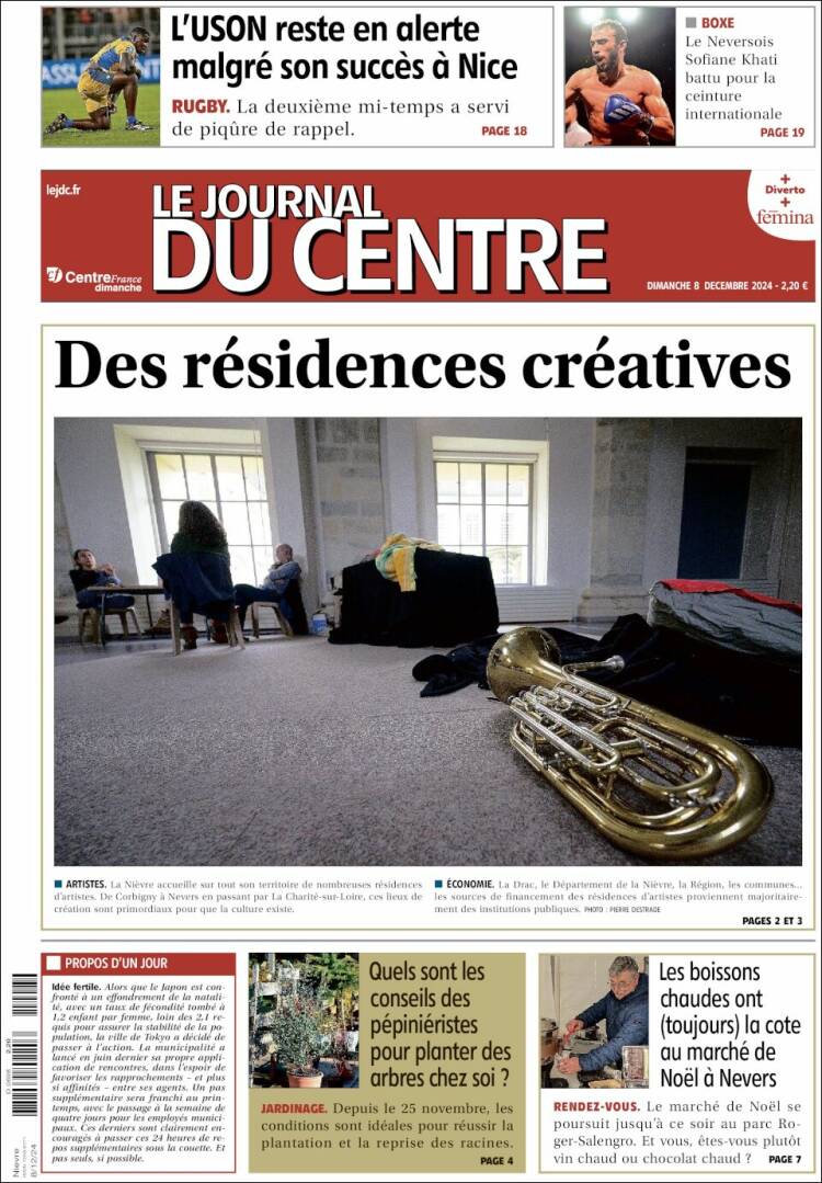 Portada de Le Journal du Centre (Francia)