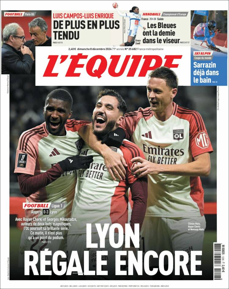 Portada de L'Equipe (Francia)