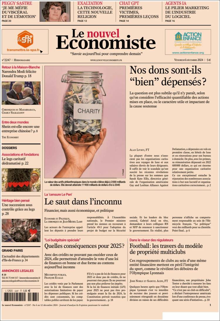 Portada de Le nouvel Economiste (Francia)