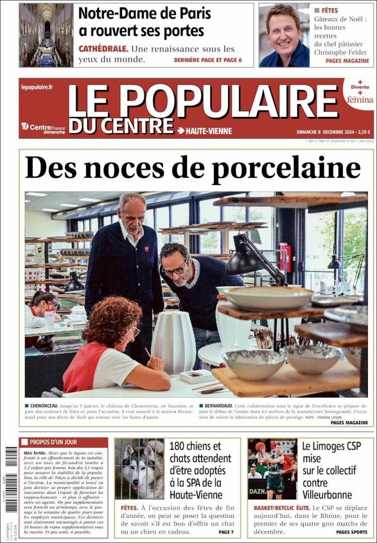 Portada de Le Populaire du Centre (Francia)