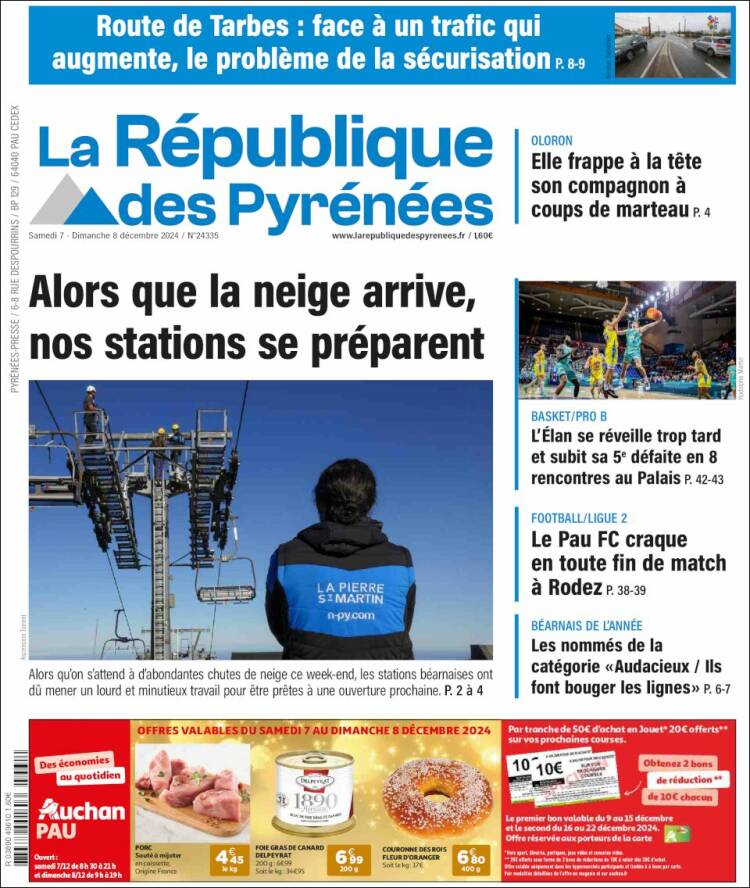 Portada de La République des Pyrénées (Francia)