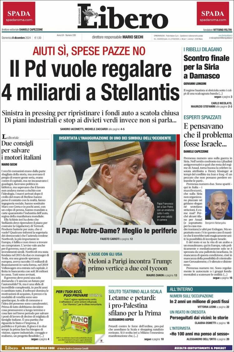 Portada de Libero (Italia)