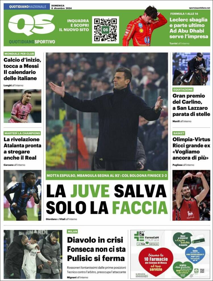 Portada de Quotidiano Sportivo (Italia)