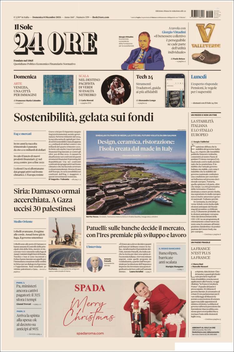 Portada de Il Sole 24 ORE (Italia)