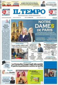 Portada de Il Tempo (Italia)