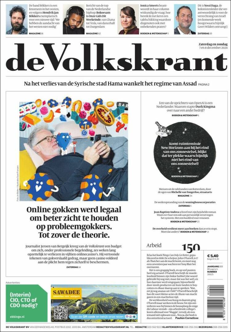 Portada de De Volkskrant (Pa&iacute;ses Bajos)