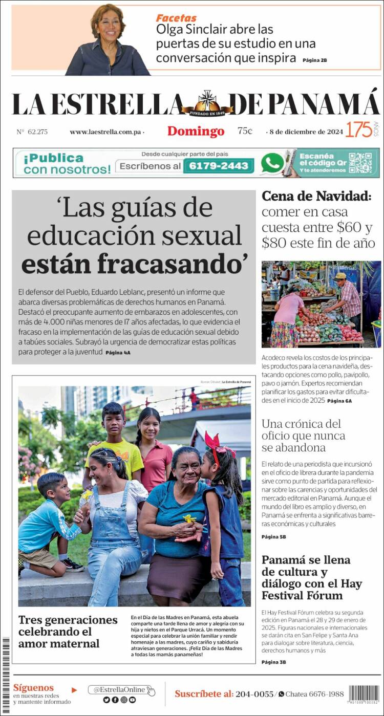 Portada de La Estrella de Panamá (Panam&aacute;)