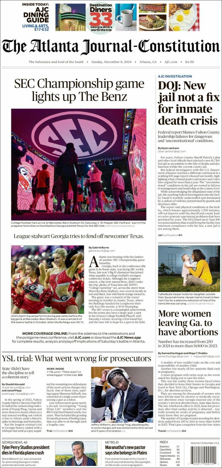 Portada de The Atlanta Journal-Constitution (USA)