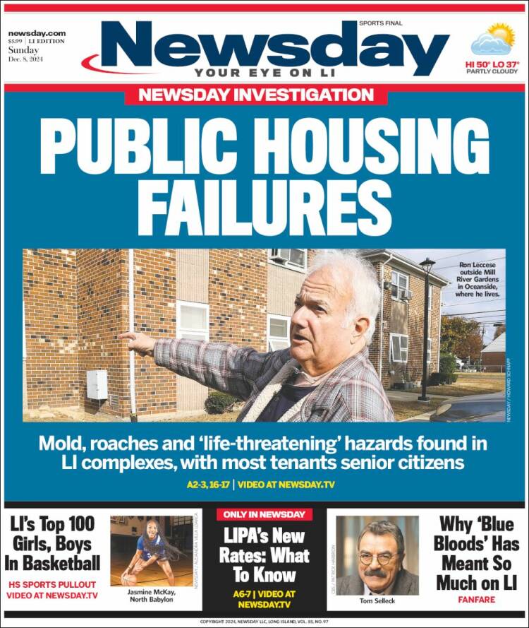 Portada de Newsday (USA)