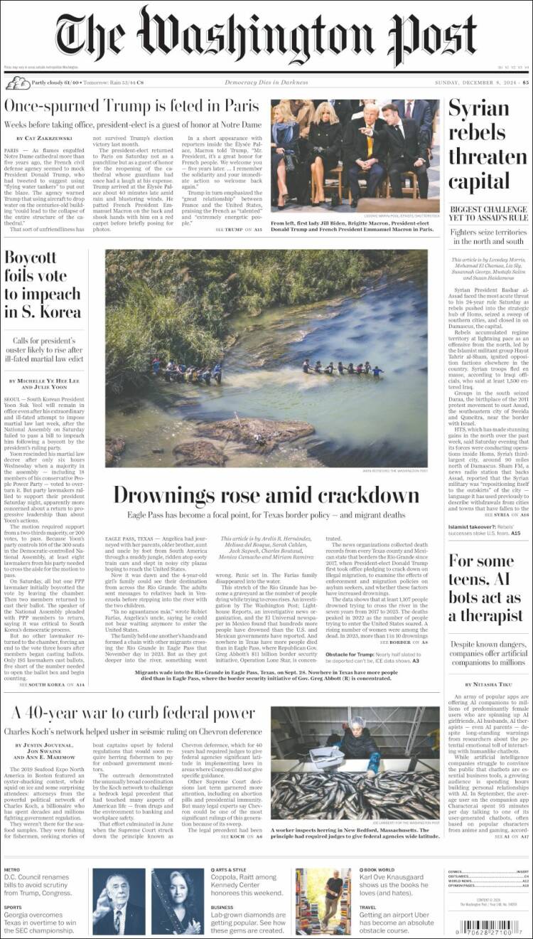 Portada de The Washington Post (USA)