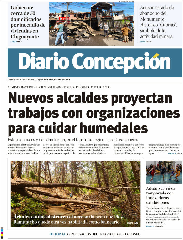 Portada de Diario de Concepción (Chile)