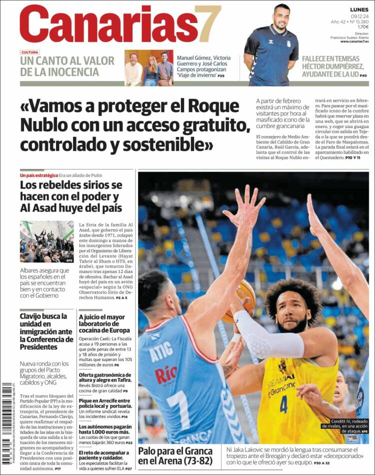 Portada de Canarias 7 (España)