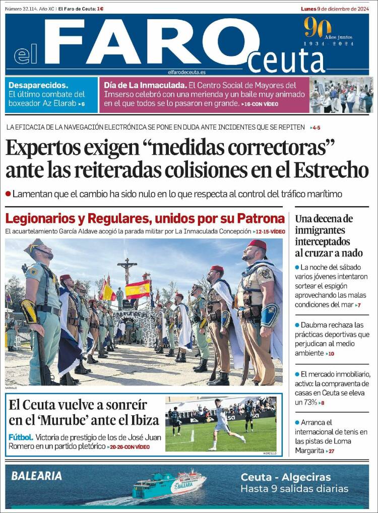 Portada de El Faro de Ceuta (España)