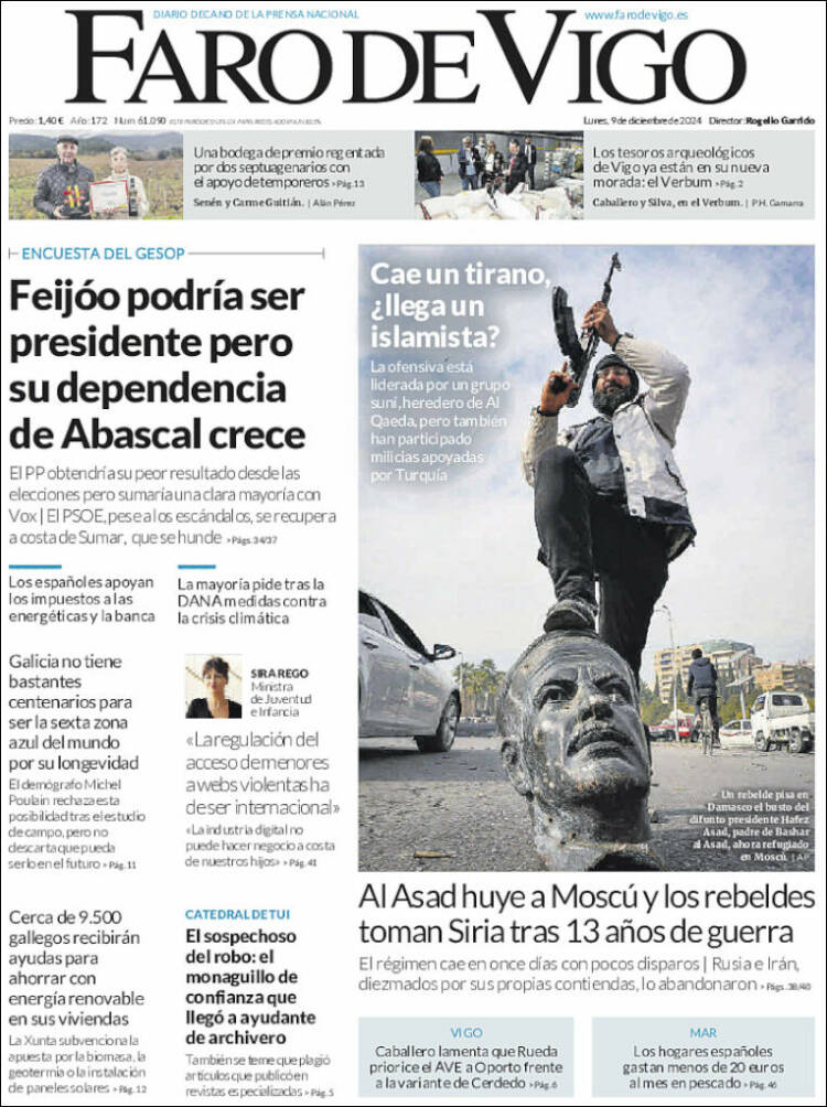 Portada de Faro de Vigo (España)