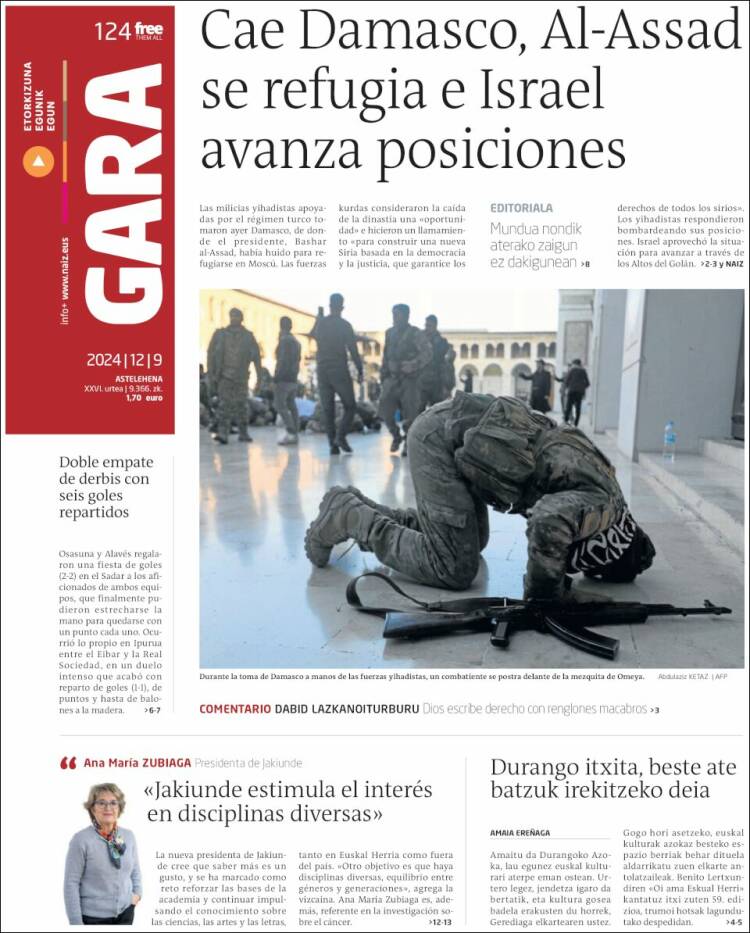 Portada de Gara (España)
