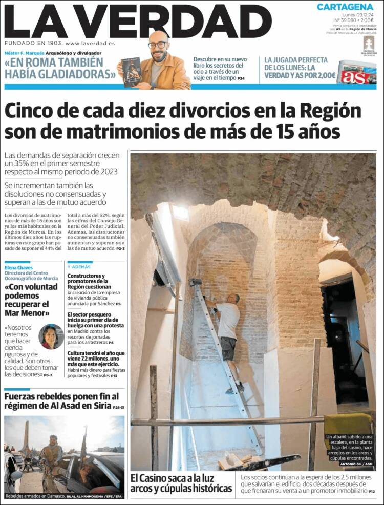 Portada de La Verdad de Cartagena (España)