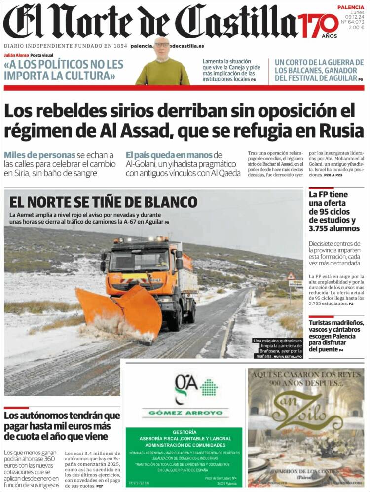 Portada de Norte de Castilla - Palencia (España)