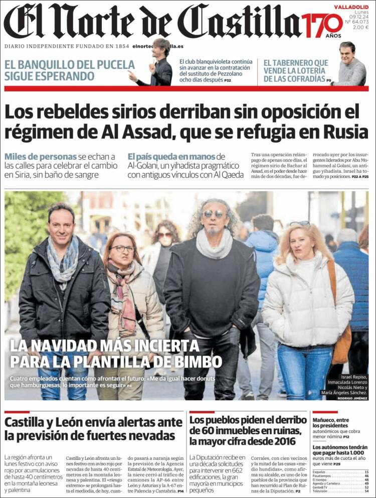 Portada de Norte de Castilla - Valladolid (España)