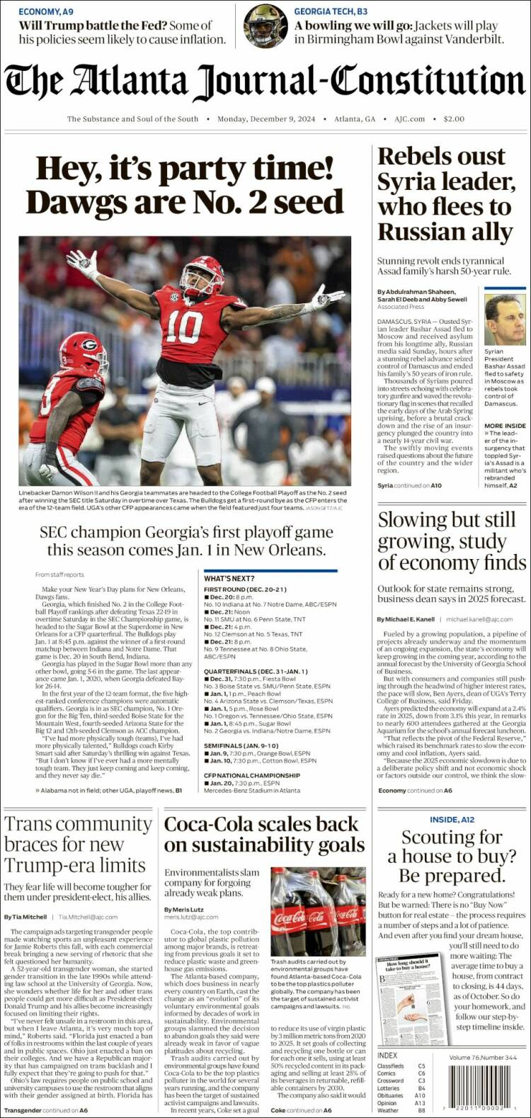 Portada de The Atlanta Journal-Constitution (USA)