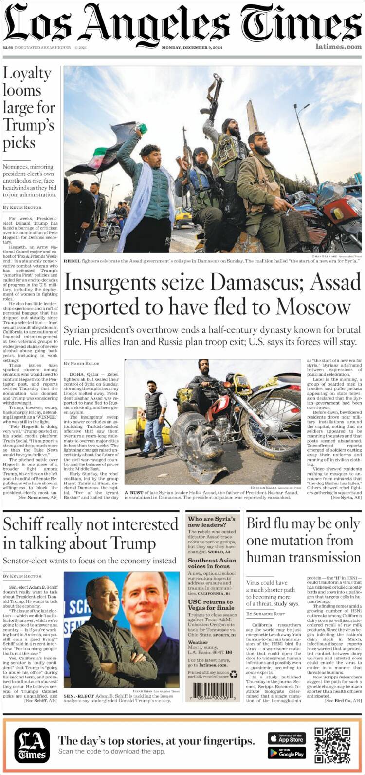 Portada de Los Angeles Times (USA)