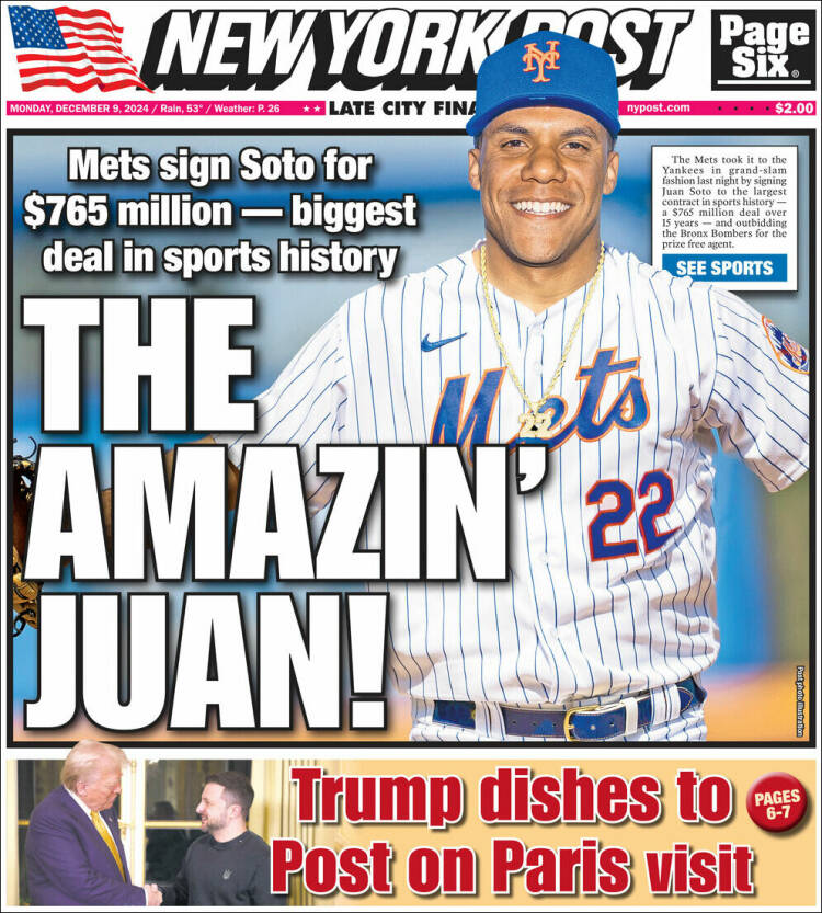 Portada de New York Post (USA)