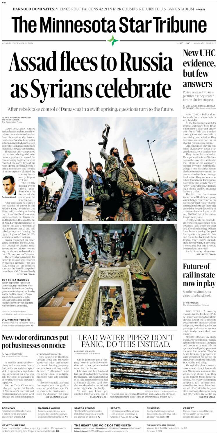 Portada de Star Tribune (USA)