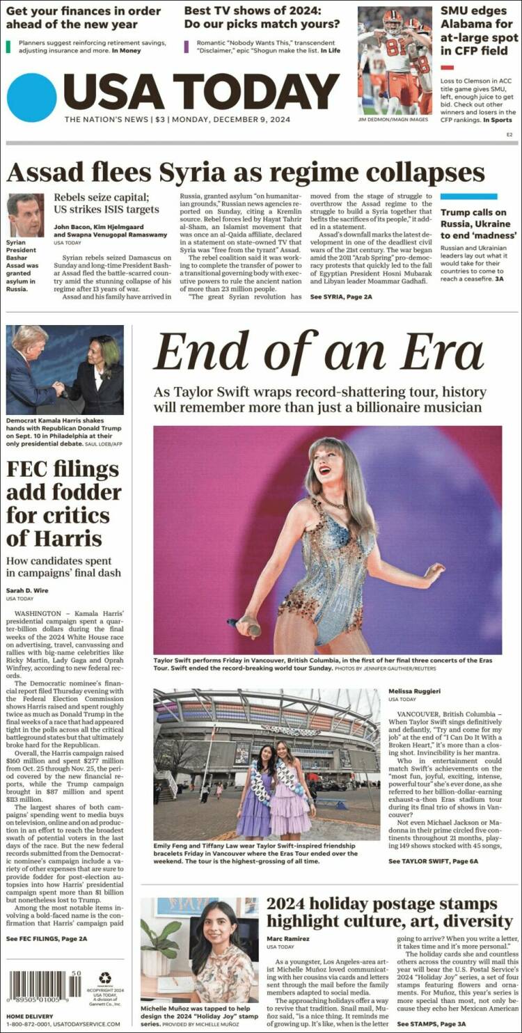 Portada de USA Today (USA)