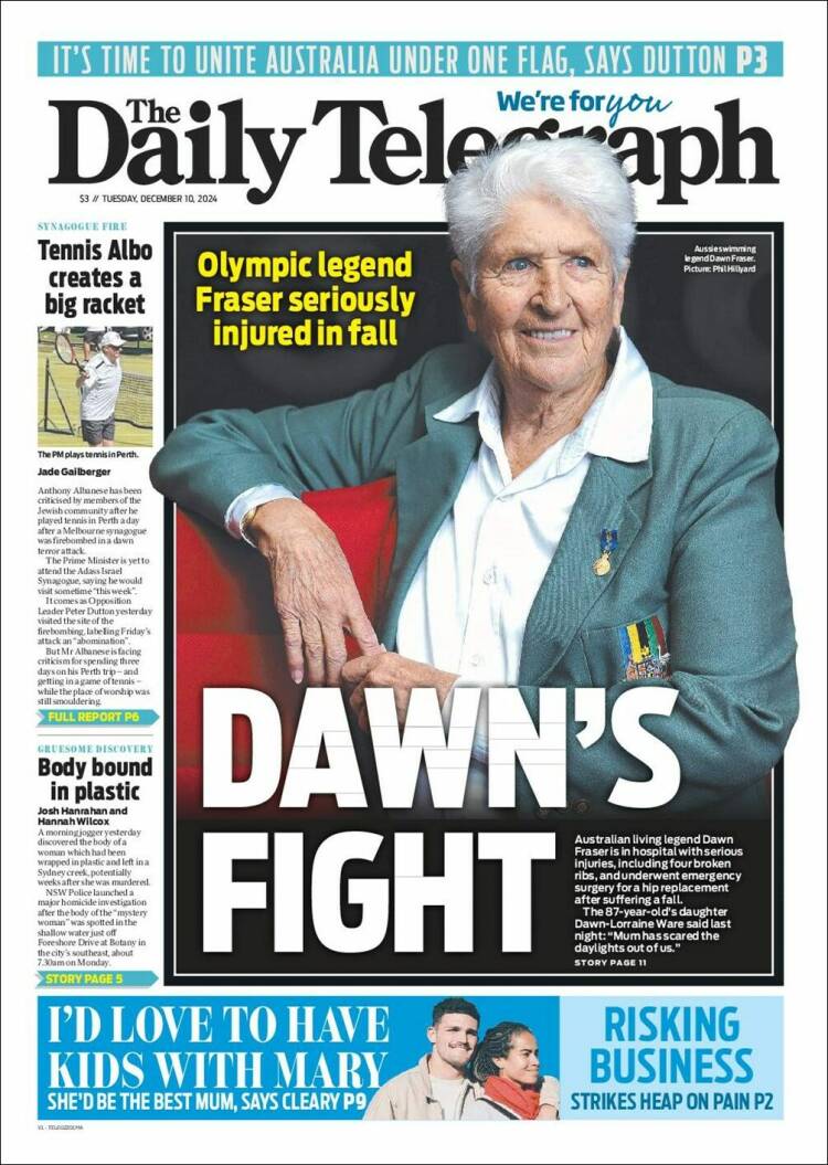Portada de The Daily Telegraph (Australia)