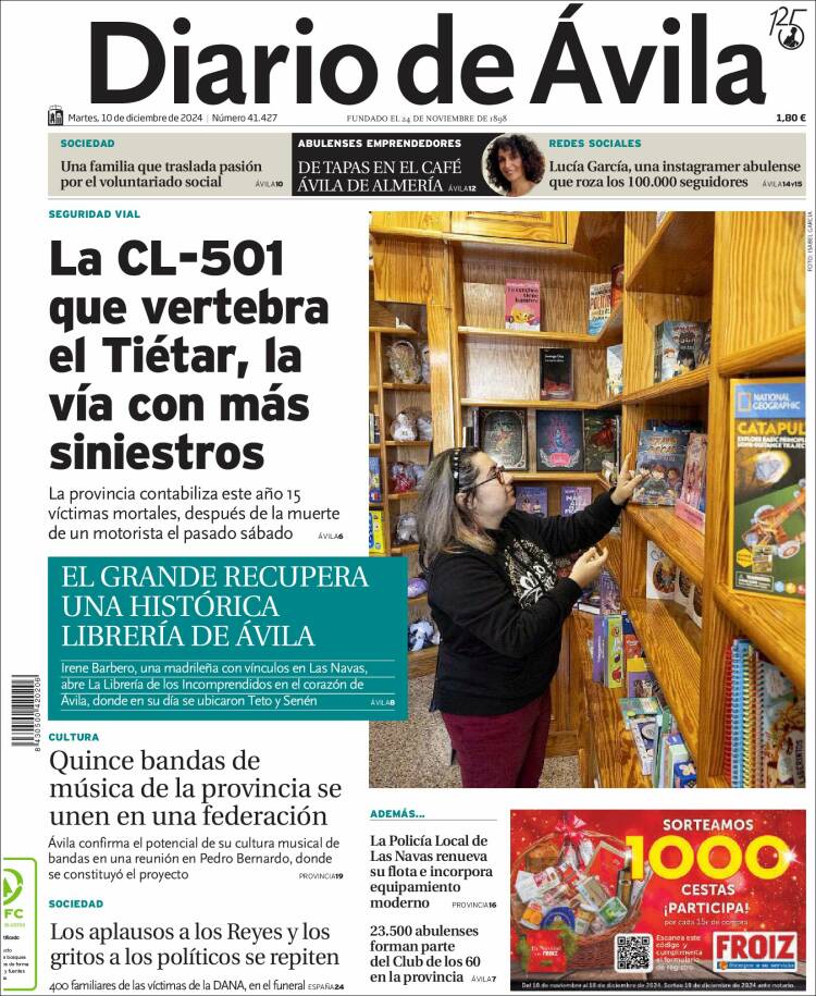 Portada de Diario de Ávila (España)