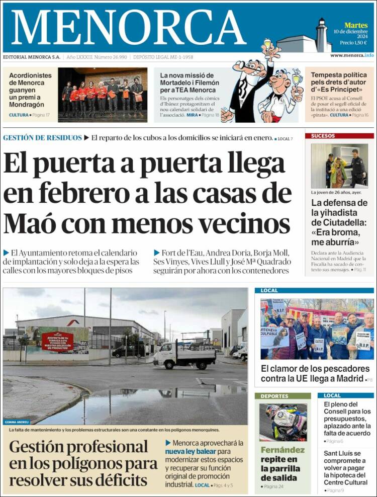 Portada de Menorca - Diario Insular (España)