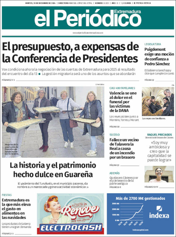 Portada de El Periódico de Extremadura (España)