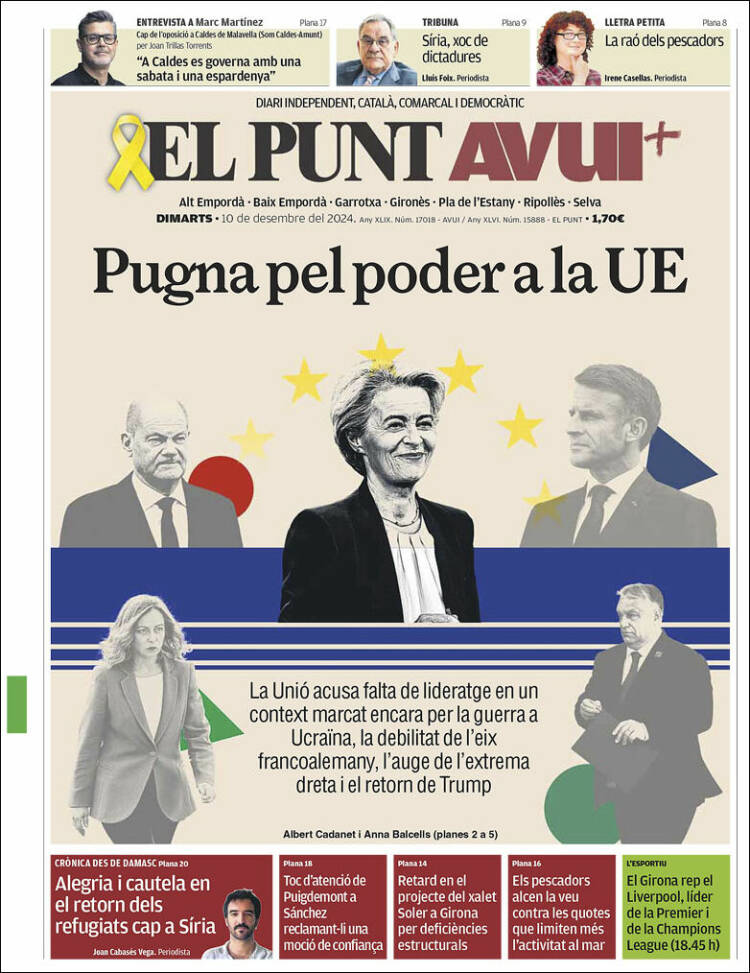 Portada de El Punt Avui - Girona (España)