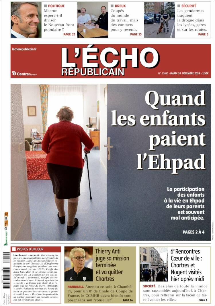 Portada de L'Echo Républicain (France)