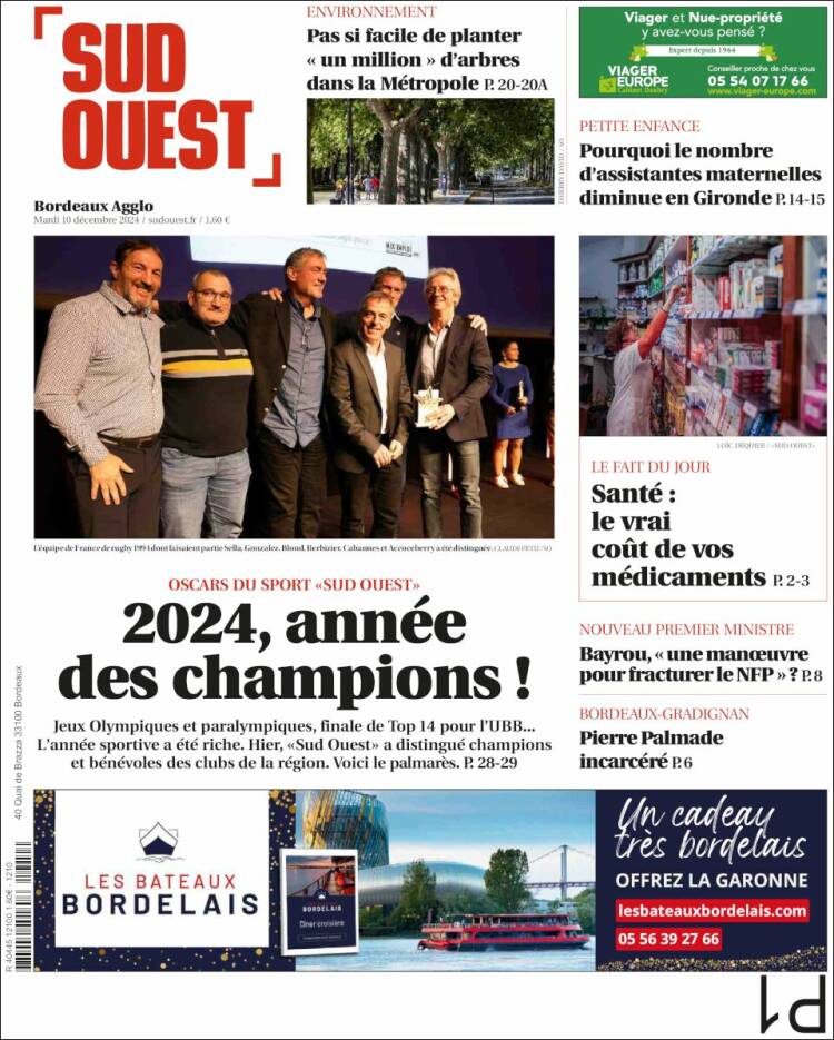 Portada de Sud Ouest (France)