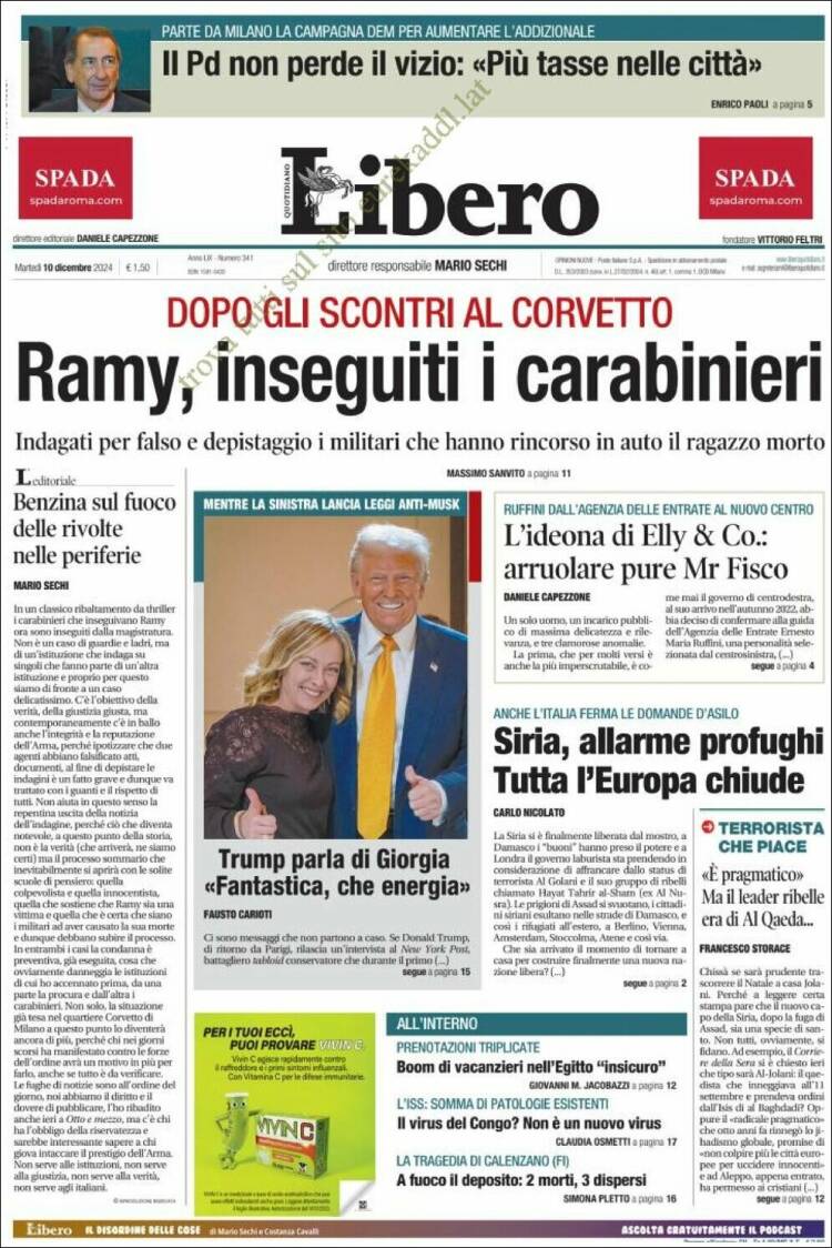 Portada de Libero (Italia)