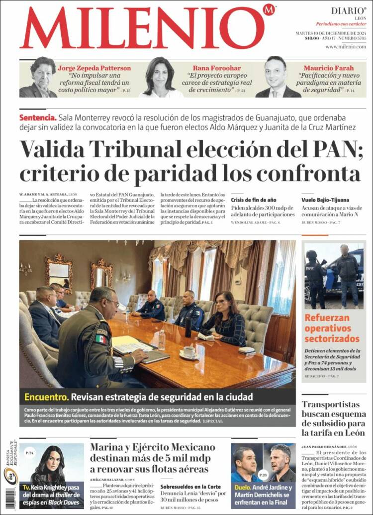 Portada de Milenio de León (M&eacute;xico)