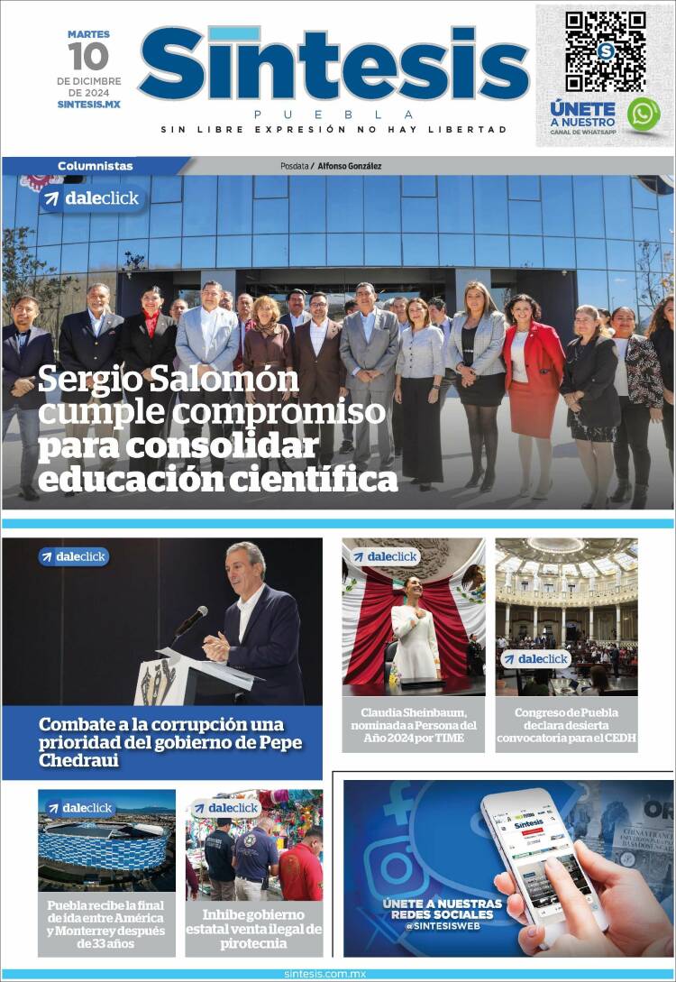 Portada de Síntesis - Puebla (M&eacute;xico)