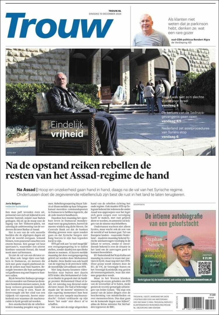 Portada de Trouw (Pa&iacute;ses Bajos)