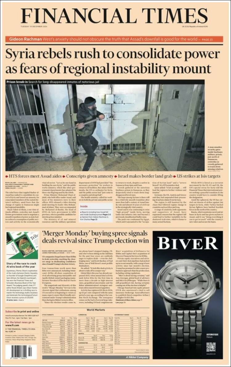 Portada de Financial Times (Reino Unido)