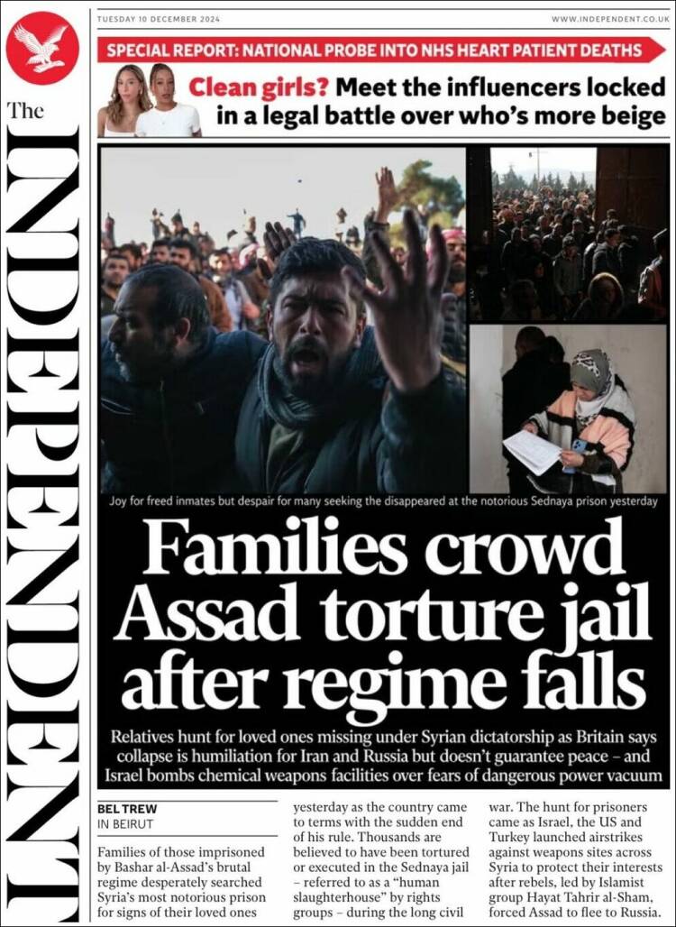 Portada de The Independent (Reino Unido)