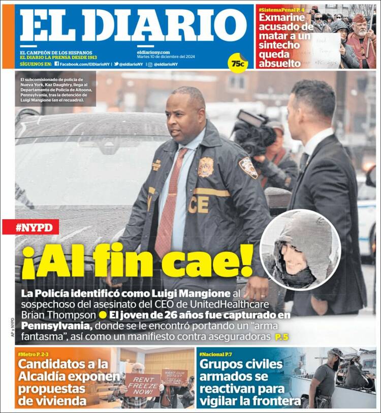 Portada de El Diario NY (USA)