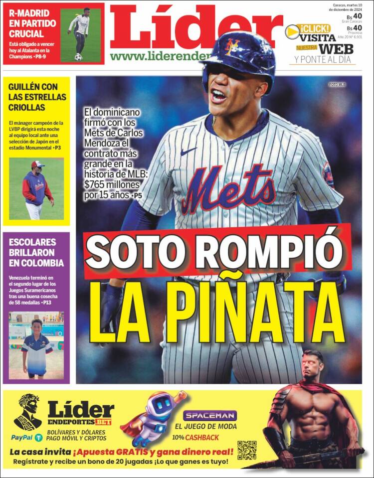 Portada de Lider en deportes (Venezuela)