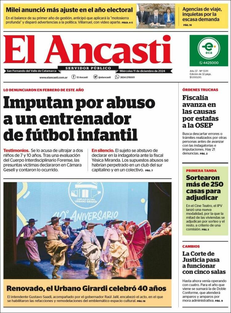 Portada de El Ancasti (Argentina)