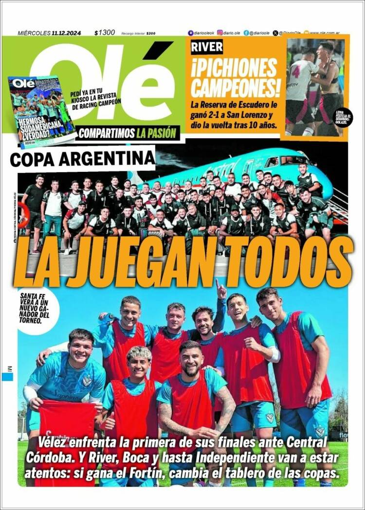 Portada de Olé (Argentina)