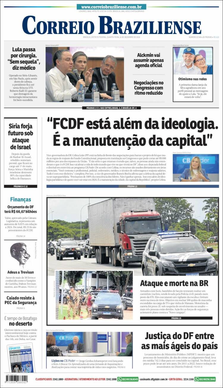 Portada de Correio Braziliense (Brasil)