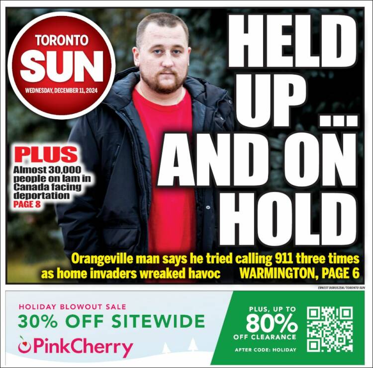 Portada de The Toronto Sun (Canada)