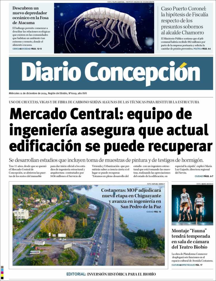 Portada de Diario de Concepción (Chile)